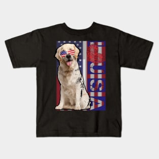 4th of July t-Shirt Fun American Flag Beagle Dog Lover Gift T-Shirt Kids T-Shirt
